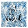 LB Funny Get Naked Shower Curtain, Blue Plam Leaf Shower Curtain for Bathroom Tropical Jungle Plant Home Bathtubs Bathroom Curtain Decoration Set with 12 Hooks, 72"x 78" view 2