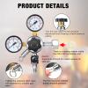 CGA-320 Keg Regulator with 20 Pcs Beer Line Clamps 10-16 mm/ 0.39-0.6 Inch Co2 Draft Beer Dispensing Regulator Pressure Adjustment Knob Safety Pressure Relief Valve 2 Swivel Nut 1/4, 5/16 Inch Barb view 3