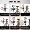 CGA-320 Keg Regulator with 20 Pcs Beer Line Clamps 10-16 mm/ 0.39-0.6 Inch Co2 Draft Beer Dispensing Regulator Pressure Adjustment Knob Safety Pressure Relief Valve 2 Swivel Nut 1/4, 5/16 Inch Barb view 4