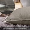 Jeanerlor Set of 2 20"x20" Pillowcase Cousion Cover Decor Cotton Linen with Unique Design to Embellish Balcony/Reception,(50 x 50cm), Gray view 3