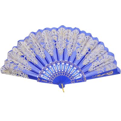 EXCEART Handheld Fans 1PC Lace Floral Folding Hand Fan Chinese Style for Festival Performance Black Wedding Decor