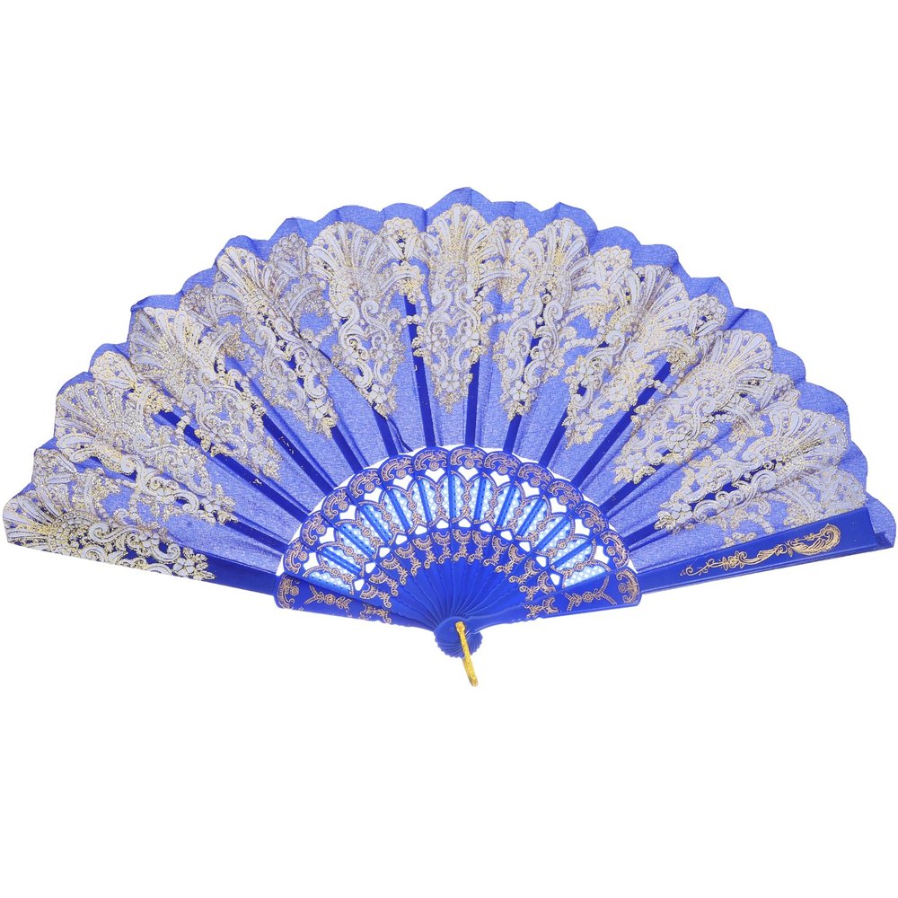 EXCEART Handheld Fans 1PC Lace Floral Folding Hand Fan Chinese Style for Festival Performance Black Wedding Decor