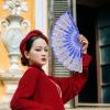 EXCEART Handheld Fans 1PC Lace Floral Folding Hand Fan Chinese Style for Festival Performance Black Wedding Decor view 2