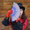 EXCEART Handheld Fans 1PC Lace Floral Folding Hand Fan Chinese Style for Festival Performance Black Wedding Decor view 3