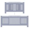 vidaXL Radiator Cover with Adjustable Length, Slatted Design Heater Cover Cabinet with Storage Shelf, Hide Cluttered Pipes, MDF, 55.5-80.7''x7.5''x32.1'', Grey view 4