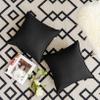 Jeanerlor Set of 2 20"x20" Pillowcase Cousion Cover Decor Cotton Linen with Unique Design to Embellish Balcony/Reception,(50 x 50cm), Black view 1