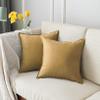 Jeanerlor Set of 2 20"x20" Pillowcase Cousion Cover Decor Cotton Linen with Unique Design to Embellish Balcony/Reception,(50 x 50cm), Earth Yellow view 1