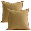 Jeanerlor Set of 2 20"x20" Pillowcase Cousion Cover Decor Cotton Linen with Unique Design to Embellish Balcony/Reception,(50 x 50cm), Earth Yellow view 2