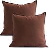 Jeanerlor Set of 2 20"x20" Pillowcase Cousion Cover Decor Cotton Linen with Unique Design to Embellish Balcony/Reception,(50 x 50cm), Reddish Brown view 2