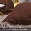 Jeanerlor Set of 2 20"x20" Pillowcase Cousion Cover Decor Cotton Linen with Unique Design to Embellish Balcony/Reception,(50 x 50cm), Reddish Brown view 3