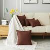 Jeanerlor Set of 2 20"x20" Pillowcase Cousion Cover Decor Cotton Linen with Unique Design to Embellish Balcony/Reception,(50 x 50cm), Reddish Brown view 4