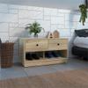 Tuhome Hamilton Storage Bench Engineered Wood Entryway Benches in Beige view 2