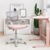 Costzon Kids Desk Chair, Adjustable Children Study Computer Chair with Arms & Wheels, Student Swivel Rolling Task Chair, Ergonomic Kids Office Chair for Boys Girls Age 4-12, Home Bedroom School, Pink view 2