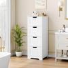 FOTOSOK Bathroom Storage Cabinet, Bathroom Cabinet with 4 Drawers, 11.8 x 11.8 x 32.5 Freestanding Entryway Cupboard Storage Organizer Unit Home Furniture Decor, White view 2
