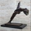 Superb Vintage Female Woman Art Nouveau Nude Lady Genuine Bronze Sculpture Artwork Handmade Statue by Think Bronze view 4