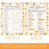 DISTINCTIVS Orange Little Cutie Baby Shower Games, What's On Your Phone and Word Scramble, 2 Game Bundle - 20 Dual Sided Cards, Cutie Gender Reveal Party view 3
