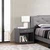 Passion Furniture Lindsey 1-Drawer Nightstand (24 in. H x 16 in. W x 18 in. D) Gray view 2
