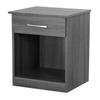 Passion Furniture Lindsey 1-Drawer Nightstand (24 in. H x 16 in. W x 18 in. D) Gray view 3