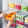 3000 ml Plastic Bacon Box, Deli Meat Saver Cold Cuts Fridge Keeper, Cheese Food Storage Container with Lid for Refrigerator, Shallow Low Profile Christmas Cookie Holder view 3
