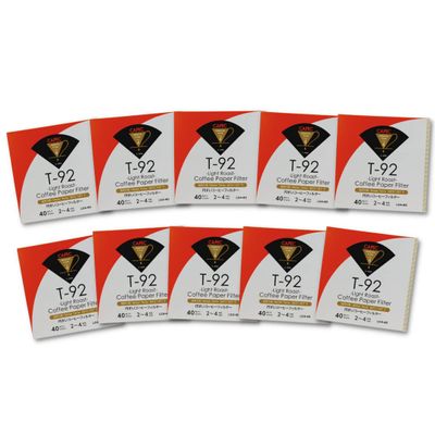 CAFEC Coffee Paper Filter by Flow Rate | Extra Slow Flow Rate | CUP 4 Light Roast Coffee Filter for Pour Over | Natural White | Made in Japan | Size: CUP 4 | V60 02 | 10 Packs of 40 Sheets | LC4-40W
