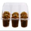 [50 Pack] Clear Plastic 6 Compartment Muffin Containers - Disposable Clear Cupcake Boxes - 6 Cavity Holders with Hinged Design - Half Dozen Cupcake Carrier Durable Holder - Disposable Deep Plastic Cupcake Containers - Bakery, Takeout, Wedding, Party view 1