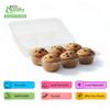 [100 Pack] Clear Plastic 6 Compartment Muffin Containers - Disposable Clear Cupcake Boxes - 6 Cavity Holders with Hinged Design - Half Dozen Cupcake Clamshell - Deep - Bakery, Takeout, Wedding, Party view 2