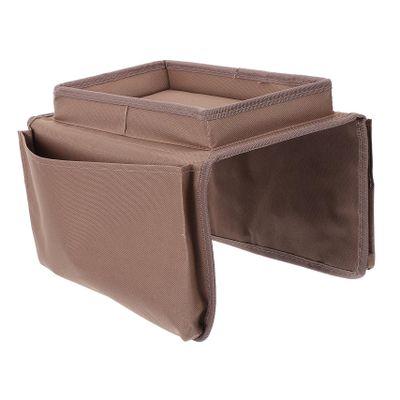 FOMIYES Sofa Armrest Organizer and Cup Holder Tray Couch Hanging Storage Bag for Magazines Tv Remote Snacks and Drinks Coffee