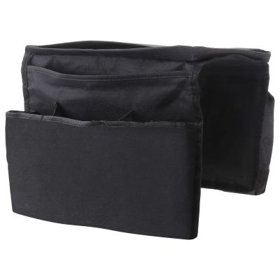 FOMIYES Sofa Armrest Organizer and Tray for Drinks Magazines and Snacks Black Couch Storage for Remote Control and Cellphone