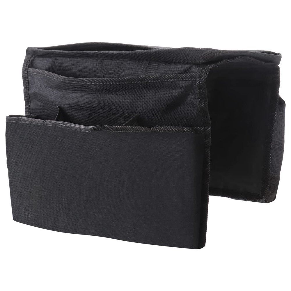 FOMIYES Sofa Armrest Organizer and Tray for Drinks Magazines and Snacks Black Couch Storage for Remote Control and Cellphone