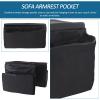 FOMIYES Sofa Armrest Organizer and Tray for Drinks Magazines and Snacks Black Couch Storage for Remote Control and Cellphone view 3