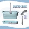 Don Aslett's Ultimate Cleaning Set | Includes 3 Cleaning Cloths, 15" Machine Washable Microfiber Mop Pad, Hard Bristle Brush, Scrubbing Pad, Grout Brush, and Collapsible Bucket for Bathroom or Kitchen view 2