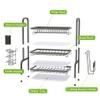 1Easylife Dish Drying Rack, 3 Tier Dish Rack with Tray Utensil Holder, Large Capacity Dish Drainer with Cutting Board Holder Drain Board Tray for Kitchen Counter Organizer Storage (Gray) view 4