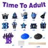 WATINC 42pcs 18th Blue Black Purple Birthday Banner Party Decoration, Time to Adult Hanging Garland Swirls Sign for 18 Years Old Boys Girls Bday Party Favor, Blue Black Purple Cake Topper Centerpieces view 2