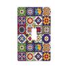 Mexican Talavera Tile Print Light Switch Cover 1-Gang,Decorative Single Toggle Wall Plate Switch Wallplate Cover Faceplate,4.50" X 2.76"Inch view 1