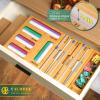 Calmbee 9 IN 1 Storage Bag Organizer for Kitchen Drawer, Bamboo Foil and Plastic Wrap with Cutter, Organizers Compatible Gallon, Quart, Sandwich Snack Size view 4