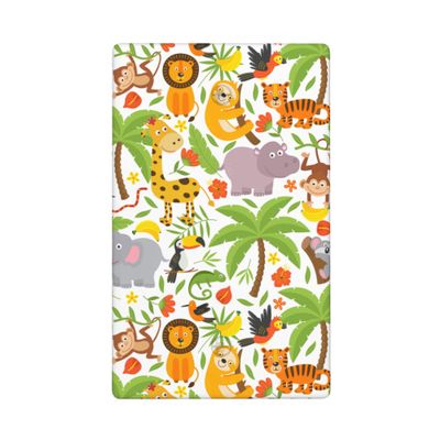 Jungle Animals Tiger Koala Giraffe Cute Blank Cover Wall Plate 1-Gang,Decorative Single Blank Switch Plate Cover For Kids Teens Boys Girls Room Decor 4.50" X 2.76"Inch