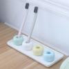 YUANstore Novel Donut Ceramic Toothbrush Holder Base Frame Storage Rack Bathroom Shower Tooth Brush Stand Shelf view 3