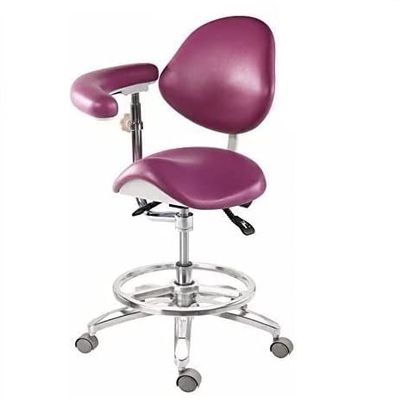 OUBO Deluxe Mobile Saddle Chair PU Leather Assistant Doctor Stools with Adjustable Footring and Heavy Base