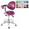 OUBO Deluxe Mobile Saddle Chair PU Leather Assistant Doctor Stools with Adjustable Footring and Heavy Base view 3