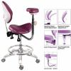 OUBO Deluxe Mobile Saddle Chair PU Leather Assistant Doctor Stools with Adjustable Footring and Heavy Base view 4