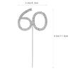 ABOOFAN Rhinestone 60Th Cake Topper Heart-Shaped Insert Silver Alloy Number 60 Decoration for Birthday Anniversary Party 4.7 Inch view 2