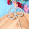 ABOOFAN Rhinestone 60Th Cake Topper Heart-Shaped Insert Silver Alloy Number 60 Decoration for Birthday Anniversary Party 4.7 Inch view 3