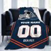 JCETUNO City Custom Football Blanket with Name Number, DIY Football Blanket Personalized Flannel Throw Blankets for Birthday Christmas Football Sports Fan Gifts, Denver, W50 xL60 view 1