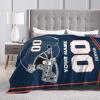 JCETUNO City Custom Football Blanket with Name Number, DIY Football Blanket Personalized Flannel Throw Blankets for Birthday Christmas Football Sports Fan Gifts, Denver, W50 xL60 view 4