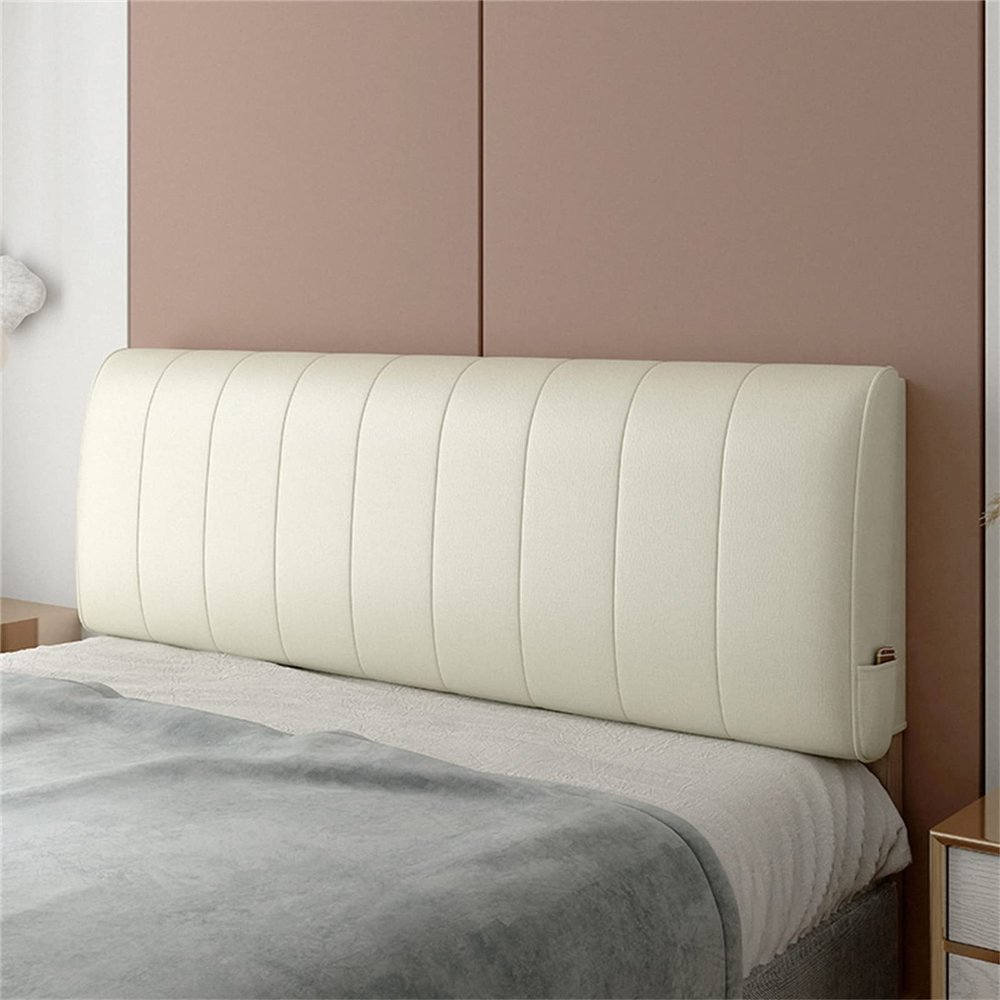 ZZYK Headboards Upholstered for King Size Headboard Full Size Self-Adhesive Leather Headboard for Bench Bedroom Bay Window Anti-Collision Headboard,E,No headboard 47.2"/120cm