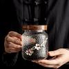 4.7inch Glass Tea Sealed Storage Jar Hammer Pattern Portable Tea Caddy Kung Fu Tea Set view 2
