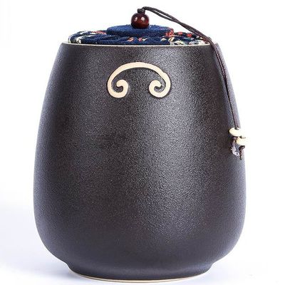 4.3inch Chinese Coarse Pottery Tea Jar Sealed Tea Caddy Kung Fu Tea Set Tea Ceremony