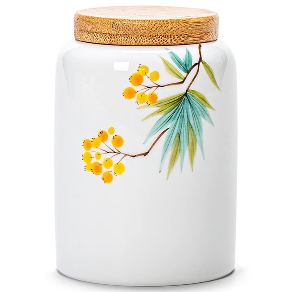 3.4inch Household Tea Caddy Ceramic Puer Tea Sealed Jar Portable Hand Painted Storage Tank