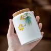 3.4inch Household Tea Caddy Ceramic Puer Tea Sealed Jar Portable Hand Painted Storage Tank view 2