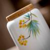 3.4inch Household Tea Caddy Ceramic Puer Tea Sealed Jar Portable Hand Painted Storage Tank view 3